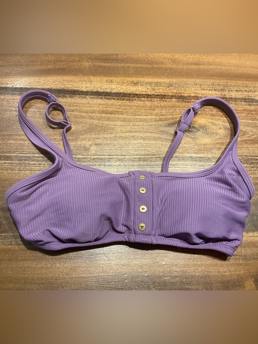 violet ribbed bralette bikini top
